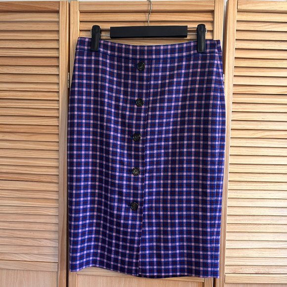 J. Crew Skirts New Button Pencil J Crew Plaid Skirt Poshmark